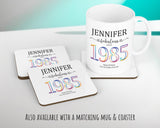 40th Birthday Gift for Women - Personalised 1985 Birthday Cushion Age 40 Gift for Her Ladies Floral Design Mum Daughter Sister Forty BNN40C