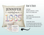 40th Birthday Gift for Women - Personalised 1985 Birthday Cushion Age 40 Gift for Her Ladies Floral Design Mum Daughter Sister Forty BNN40C