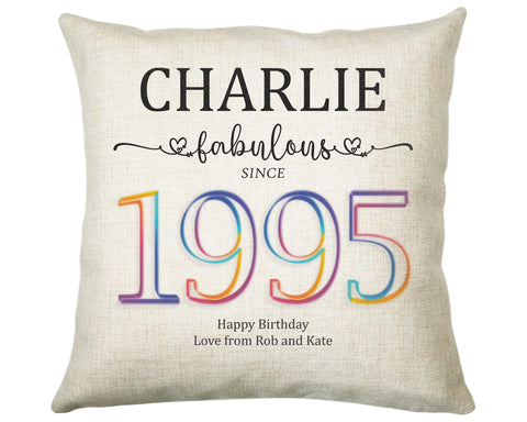30th Birthday Gift for Her Personalised 1995 Birthday Cushion Age 30 Gift for Women - Ladies Floral Design Mum Daughter Sister Thirty BNN30C