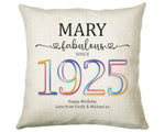 100th Birthday Gift for Women - Personalised 1925 Birthday Cushion Age 100 Gift for Her - Ladies Floral Design Mum Nan Gran Hundred BNN100C