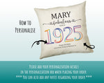 100th Birthday Gift for Women - Personalised 1925 Birthday Cushion Age 100 Gift for Her - Ladies Floral Design Mum Nan Gran Hundred BNN100C