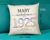 100th Birthday Gift for Women - Personalised 1925 Birthday Cushion Age 100 Gift for Her - Ladies Floral Design Mum Nan Gran Hundred BNN100C