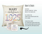 100th Birthday Gift for Women - Personalised 1925 Birthday Cushion Age 100 Gift for Her - Ladies Floral Design Mum Nan Gran Hundred BNN100C