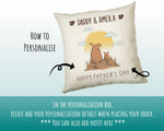 Fathers Day Gift from Son Daughter - Personalised Dog Design Scatter Cushion Matching Daddy Mug Coaster Gift Bundle Gifts for Dad FD006