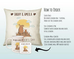Fathers Day Gift from Son Daughter - Personalised Dog Design Scatter Cushion Matching Daddy Mug Coaster Gift Bundle Gifts for Dad FD006