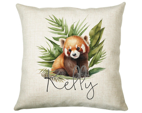 Personalised Red Panda Gift Cushion Printed Name Design - Cushion Throw Pillow for Him Her - Panda Bear Lover Gift Idea Animal Lover GMC001