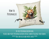 Personalised Red Panda Gift Cushion Printed Name Design - Cushion Throw Pillow for Him Her - Panda Bear Lover Gift Idea Animal Lover GMC001
