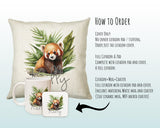 Personalised Red Panda Gift Cushion Printed Name Design - Cushion Throw Pillow for Him Her - Panda Bear Lover Gift Idea Animal Lover GMC001