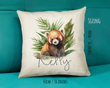 Personalised Red Panda Gift Cushion Printed Name Design - Cushion Throw Pillow for Him Her - Panda Bear Lover Gift Idea Animal Lover GMC001