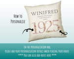 100th Birthday Gift for Women - Personalised 1925 Birthday Cushion Age 100 Gift for Her - Pastel Floral Design Mum Nan Gran Hundred BNM100C