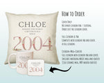 21st Birthday Gift for Women - Personalised 2004 Birthday Cushion Age 21 Gift for Her Lady Floral Design Daughter Sister Twenty One BNM21C