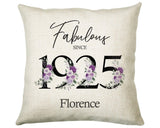 100th Birthday Gift for Women - Personalised 1925 Birthday Cushion Age 100 Gift for Her - Ladies Floral Design Mum Nan Gran Hundred BNP100C