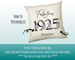 100th Birthday Gift for Women - Personalised 1925 Birthday Cushion Age 100 Gift for Her - Ladies Floral Design Mum Nan Gran Hundred BNP100C
