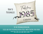 40th Birthday Gift for Women - Personalised 1985 Birthday Cushion Age 40 Gift for Her Ladies Floral Design Mum Daughter Sister Forty BNP40C