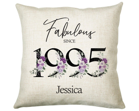 30th Birthday Gift for Her Personalised 1995 Birthday Cushion Age 30 Gift for Women - Ladies Floral Design Mum Daughter Sister Thirty BNP30C