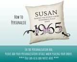 60th Birthday Gift for Women - Personalised 1965 Birthday Cushion Age 60 Gift for Her - Ladies Floral Age Design Mum Nan Gran Sixty BNQ60C