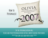 18th Birthday Gift for Women - Personalised 2007 Birthday Cushion Age 18 Gift for Her Ladies Floral Design Daughter Sister Eighteen BNQ18C