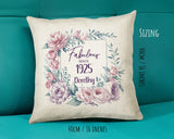 100th Birthday Gift for Women - Personalised 1925 Birthday Cushion Age 100 Gift for Her - Ladies Floral Design Mum Nan Gran Hundred BNR100C
