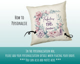 80th Birthday Gift for Women - Personalised 1945 Birthday Cushion Age 80 Gift for Her - Ladies Floral Age Design Mum Nan Gran Eighty BNR80C