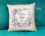 18th Birthday Gift for Women - Personalised 2007 Birthday Cushion Age 18 Gift for Her Ladies Floral Design Daughter Sister Eighteen BNR18C