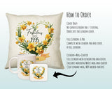 30th Birthday Gift for Her Personalised 1995 Birthday Cushion Age 30 Gift for Women Floral Daffodil Design Mum Daughter Sister Thirty BNS30C
