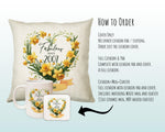 18th Birthday Gift for Women - Personalised 2007 Birthday Cushion Age 18 Gift for Her Floral Daffodil Design Daughter Sister Eighteen BNR18C