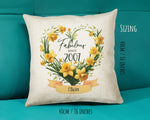 18th Birthday Gift for Women - Personalised 2007 Birthday Cushion Age 18 Gift for Her Floral Daffodil Design Daughter Sister Eighteen BNR18C