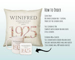 100th Birthday Gift for Women - Personalised 1925 Birthday Cushion Age 100 Gift for Her - Pastel Floral Design Mum Nan Gran Hundred BNM100C