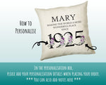 100th Birthday Gift for Women - Personalised 1925 Birthday Cushion Age 100 Gift for Her - Ladies Floral Design Mum Nan Gran Hundred BNQ100C