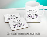 100th Birthday Gift for Women - Personalised 1925 Birthday Cushion Age 100 Gift for Her - Ladies Floral Design Mum Nan Gran Hundred BNQ100C