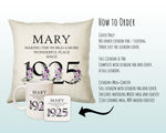 100th Birthday Gift for Women - Personalised 1925 Birthday Cushion Age 100 Gift for Her - Ladies Floral Design Mum Nan Gran Hundred BNQ100C