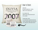 18th Birthday Gift for Women - Personalised 2007 Birthday Cushion Age 18 Gift for Her Ladies Floral Design Daughter Sister Eighteen BNQ18C
