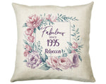 30th Birthday Gift for Her Personalised 1995 Birthday Cushion Age 30 Gift for Women - Ladies Floral Design Mum Daughter Sister Thirty BNR30C