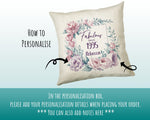 30th Birthday Gift for Her Personalised 1995 Birthday Cushion Age 30 Gift for Women - Ladies Floral Design Mum Daughter Sister Thirty BNR30C