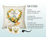 70th Birthday Gift for Women - Personalised 1955 Birthday Cushion Age 70 Gift for Her Floral Daffodil Design Mum Nan Gran Seventy BNS70C