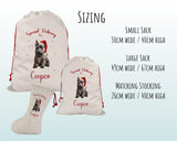 Personalised Scottish Terrier Large Christmas Sack - Red Drawstring Bag Stocking for Xmas Presents - Christmas Eve Bag Box for Dogs XS145