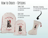 Personalised Scottish Terrier Large Christmas Sack - Red Drawstring Bag Stocking for Xmas Presents - Christmas Eve Bag Box for Dogs XS145