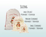 Personalised Christmas Sack - Santa Sack for Kids Presents Xmas Cute Penguin Design Stocking Christmas Eve Bag Box for Girls & Boys XS032