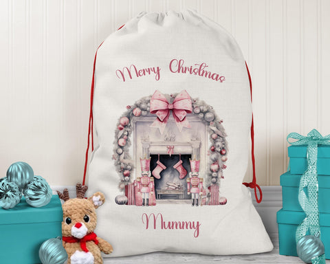 Personalised Christmas Sack - Santa Sack for Kids Presents Xmas Fireplace Stocking Design Stocking Christmas Eve Bag for Girls & Boys XS005