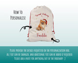 Personalised Pomeranian Large Christmas Sack - Red Drawstring Bag for Xmas Presents - Christmas Eve Bag Box Decoration for Dogs XS137