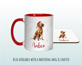 Personalised Hungarian Vizsla Large Christmas Sack - Red Drawstring Bag for Xmas Presents - Christmas Eve Bag Box Decoration for Dogs XS113