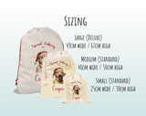 Personalised Yellow Labrador Large Christmas Sack - Red Drawstring Bag for Xmas Presents - Christmas Eve Bag Box Decoration for Dogs XS124