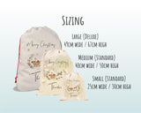 Personalised Large Christmas Sack Xmas Santa Sleigh Reindeer Name Stocking Star Gift Sack Red Drawstring Christmas Decoration SK167