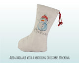 Personalised Large Christmas Snowman Sack Name Xmas Stocking Gift Stocking Sack Red Drawstring Christmas Decoration SK011