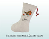 Personalised Large Christmas Sack Robin Sledge Design Xmas Stocking Gift Rudolph Sack Red Drawstring Christmas Decoration SK051