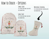 Personalised Large Christmas Sack Xmas Classic Toy Soldier Name Star Stocking Gift Girls Boys Sack Red Drawstring Christmas Decoration SK161