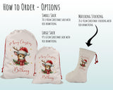 Personalised Christmas Sack - Santa Sack for Kids Presents Xmas Reindeer Santa Design Stocking Christmas Eve Bag Box for Girls & Boys XS013