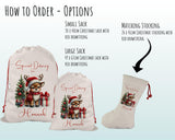 Personalised Christmas Sack - Santa Sack for Kids Presents Xmas Reindeer Tree Design Stocking Christmas Eve Bag Box for Girls & Boys XS018