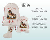 Personalised Christmas Sack - Santa Sack for Kids Presents Xmas Rocking Horse Design Stocking Christmas Eve Bag Box for Girls & Boys XS026
