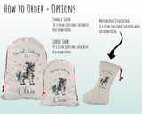 Personalised Christmas Sack - Santa Sack for Kids Presents Xmas White Horse Design Stocking Christmas Eve Bag Box for Girls & Boys XS028